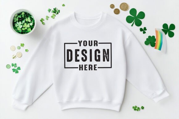 Gildan 18000 St. Patrick’s Day Mockup for Product Mockups and Graphics