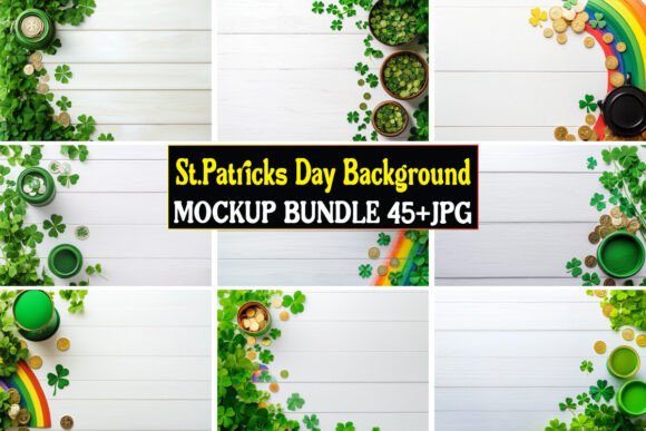 St. Patrick's Day Background Mockup Bundle for Graphics and Product Mockups