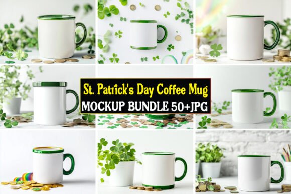 St. Patrick’s Day Mug Mockup Bundle 01: A Graphic Design Asset for Product Mockups