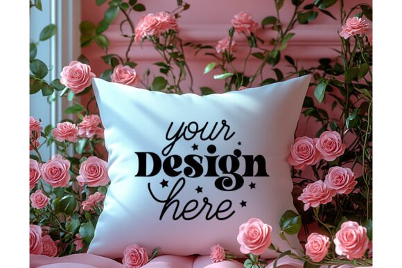Valentines Day Pillow Mockup 3 for Product Mockups and Graphics